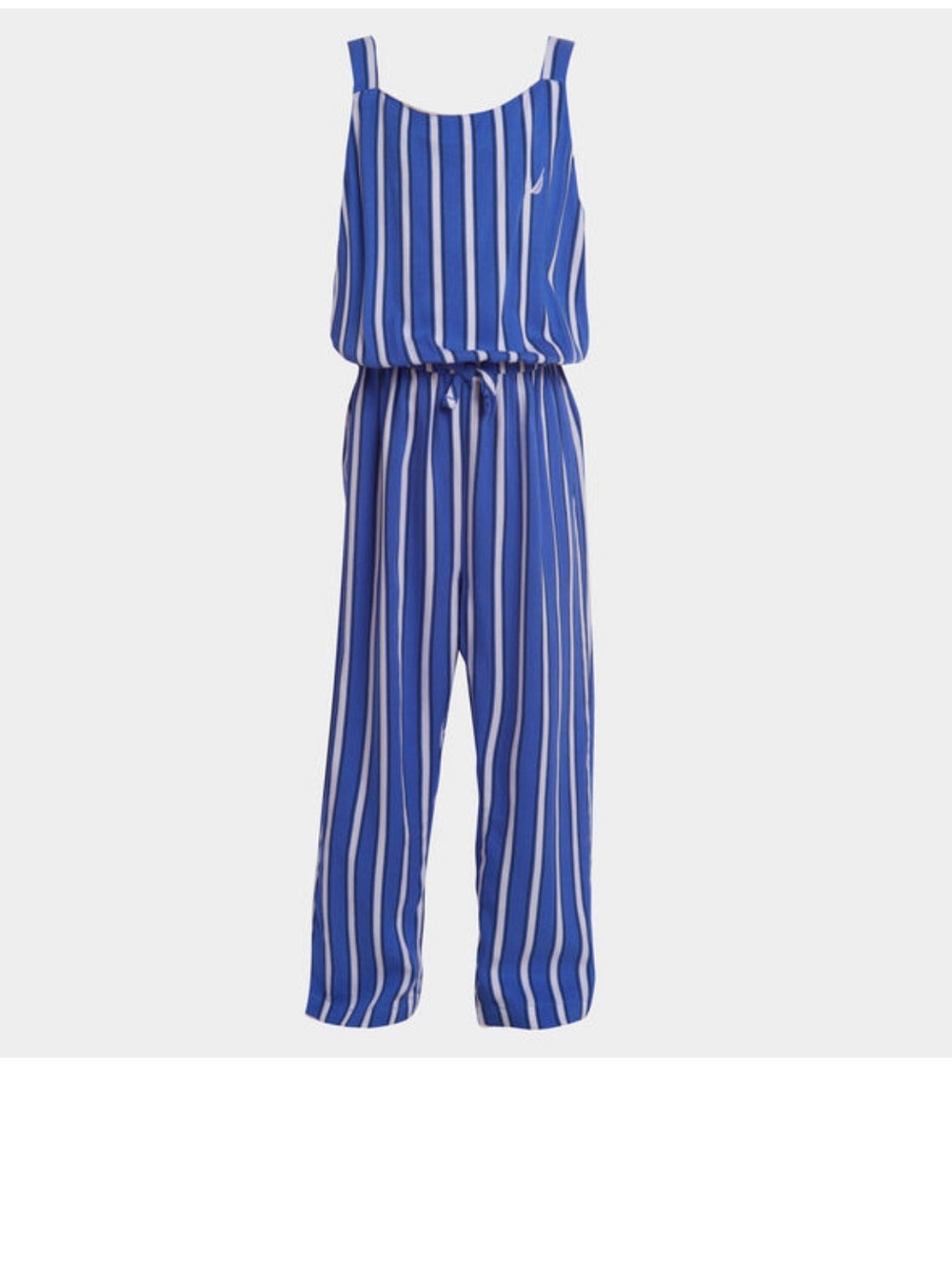 Nautica Girls Sleeveless Blue Striped Jumpsuit 4T